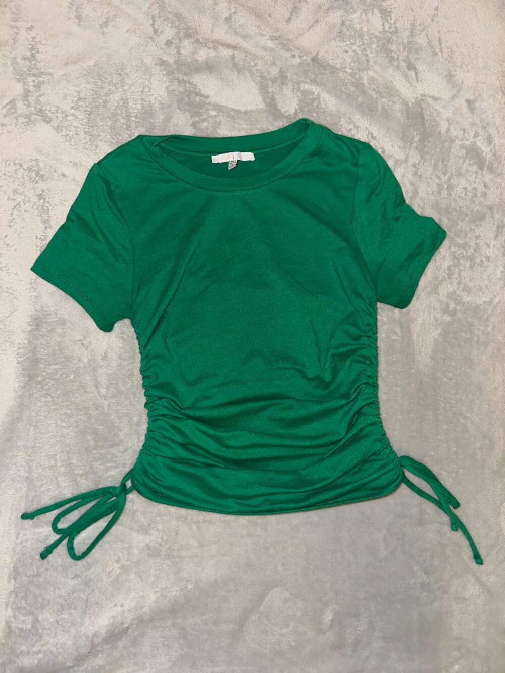 Iris - Green Ruched Y2K Top (Size S)